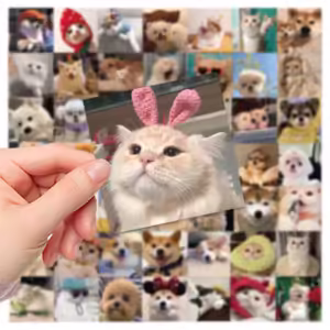 10PCS Cute Dog Cat MEME Stickers PVC Waterpoof Decals DIY Laptop Phone Luggage Stationary Funny Animal Sticker Toys Gift - Image 2