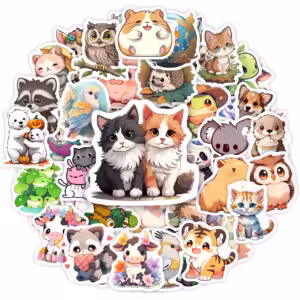Kawaii Cute Animal Stickers Puppy Kitten Cow Owl Unicorn Hedgehog Children Cartoon Gift for DIY Laptop Phone Mug Waterproof - Image 2