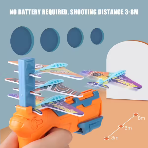 HOT！Airplane Launcher Bubble Catapult With 6 Small Plane Toy Funny Airplane Toys for Kids plane Catapult Gun Shooting Game Gift - Image 3