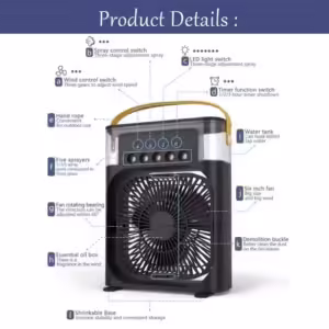 Misting Fan Portable Rechargeable Fan Cooling Desk Fan for Home Quite Mist Water Spray Fan for Camping Home Outside Office Trave - Image 3