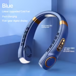 Portable Hanging Neck Fan Bladeless Mini USB Handheld Mute LED Digital Display Electric stable Fan Colorful Atmosphere Lights - Image 3