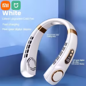XIAOMI MIJIA New Silent Neck Fan LED Digital Display Leafless Rechargeable Portable Mini Smart RC Fan Portable Air Conditioner - Image 2