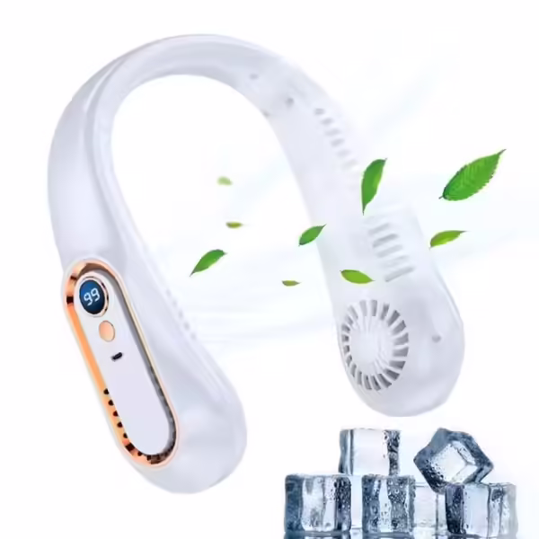 Hanging neck fan portable summer air cooler USB cooling fan with 5 speeds and digital displays - super technology and bladeless - Image 3