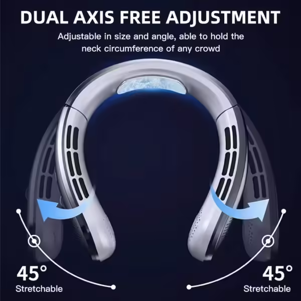 New 8000mAh Hanging Neck Fan 100 Speed Adjustable High Power Mini Air Conditioner Portable USB Rechargeable Electric Fans - Image 3