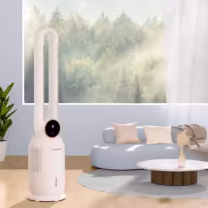 Bladeless Fan Air Conditioner Household Cold Air Fan Light Tone Floor Tower Cooler Water-Cooled Bladeless Electric Fan - Image 3