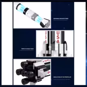 50CM USA NASAS Exploring Apollos Saturn V Space Launch Rocket Model Building Blocks Bricks Children Kid Toy Gift - Image 3