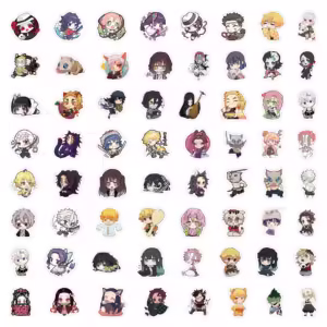 30pcs Cute Cartoon Anime Demon Slayer Anime Stickers Decoration Laptop Phone Suitcase Notebook Label Stationery Sticker - Image 3