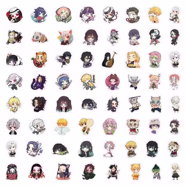 30pcs Cute Cartoon Anime Demon Slayer Anime Stickers Decoration Laptop Phone Suitcase Notebook Label Stationery Sticker - Image 3