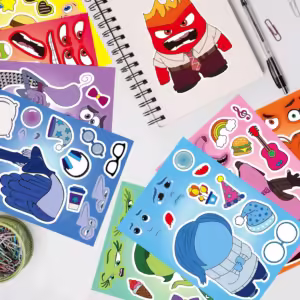 8Sheets Disney Inside Out Fantasy Animated Puzzle Sticker DIY Phone Laptop Luggage Skateboard Graffiti Decals Fun for Gift - Image 3
