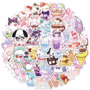 10pcs Cute Funny Sanrio Ice Cream Cinnamoroll Hello Kitty Graffiti Stickers Laptop Phone Suitcase Aesthetic Sticker Toys - Image 3