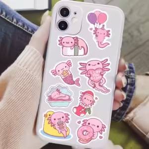 Kawaii Cartoon Axolotl Stickers Cute Animal Kids DIY Toy Gift Graffiti Decal for Phone Luggage Laptop Scrapbook Waterproof - Image 3