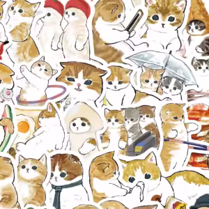10Pcs Cartoon Cat Waterproof Graffiti Sticker Aesthetic Decorative Luggage Laptop Cup Guitar Phone Scrapbook Kids Stickers - Image 3