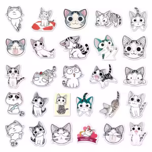 50pc Cute Cat Series Cartoon Cute Graffiti Stickers Suitcase Laptop Guitar Skateboard Personalized Decoration Stickers - Image 3