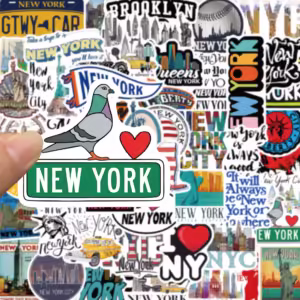 10Pcs cartoon New york sticker For Suitcase Skateboard Laptop Luggage Phone Car Styling DIY Decal Pegatina - Image 3