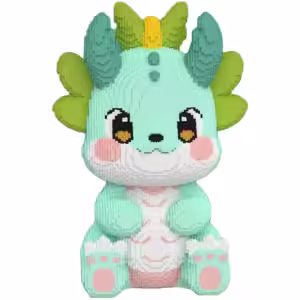 New 2024 Dragon Building Blocks Kawaii Flong Baby Small Particle Puzzle Ornaments Children Boys And Girls New Year Birthday Gift - Image 2