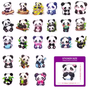 10Pcs Cartoon Cute Kawaii Panda Varied Stickers Pack for Kids Travel Luggage Notebook Phone Helmet Decoration Graffiti Decals - Image 3