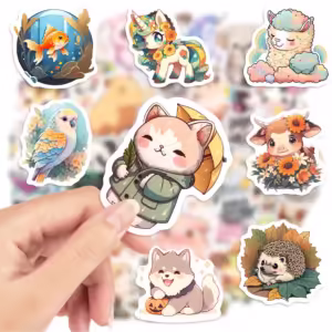 Kawaii Cute Animal Stickers Puppy Kitten Cow Owl Unicorn Hedgehog Children Cartoon Gift for DIY Laptop Phone Mug Waterproof - Image 3
