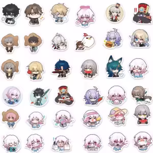 80pcs Game Honkai Star Rail Figure Stickers Pack for Kids Cartoon Anime Graffiti Decal Scrapbooking Luggage Laptop Skateboard - Image 3
