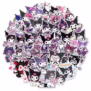 10pcs Cartoon Kuromi Stickers Kawaii Girls Anime Aesthetic Decals Decorative Stationery Laptop Cute Kids Sanrio Sticker - Image 3