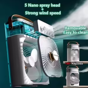 Portable Fan Air Conditioners USB Electric Fan LED Night Light Water Mist Fun 3 In 1 Air Humidifie For Home - Image 3