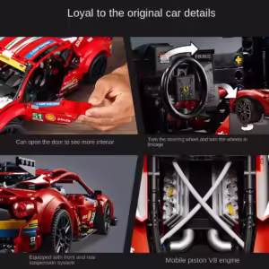 HOT The New 488 GTE F1 Race Performance Building Blocks Supercar Assembled Model Car Toy Building Blocks As A Gift for Children - Image 6