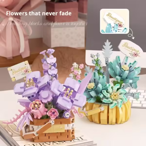 Compatible With Lego Potted Plants, Building Blocks, Succulent Flower Bouquets, Potted Plant Assembly Toys, And Plant Gifts - Image 4