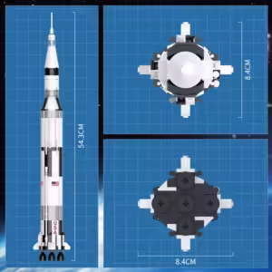 50CM USA NASAS Exploring Apollos Saturn V Space Launch Rocket Model Building Blocks Bricks Children Kid Toy Gift - Image 4