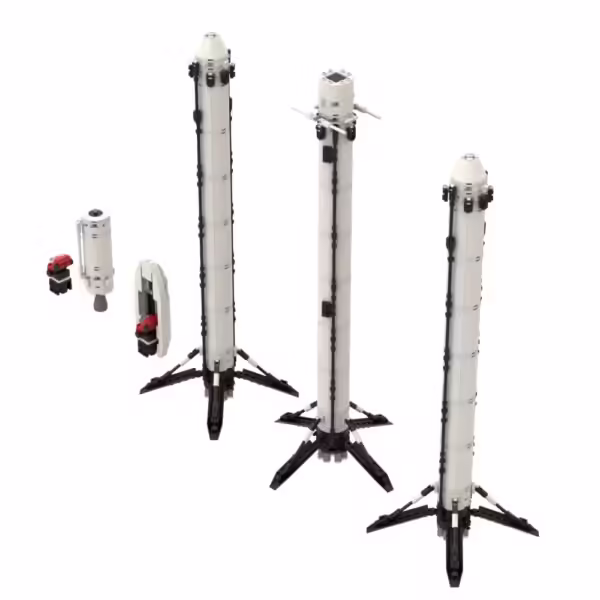 MOC-75766 SpaceXS Falcon Heavy Rocket Saturn V Scale Spaceship Building Blocks Set Idea Assemble Bricks Toys Boy Birthday Gift - Image 4