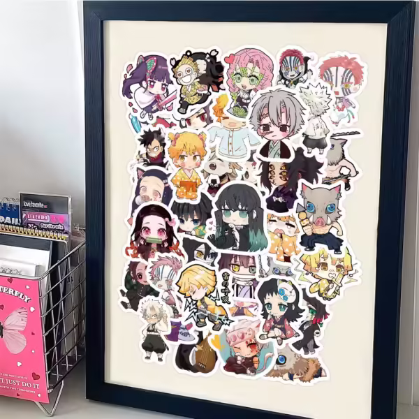 30pcs Cute Cartoon Anime Demon Slayer Anime Stickers Decoration Laptop Phone Suitcase Notebook Label Stationery Sticker - Image 4