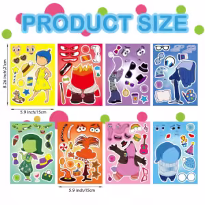 8Sheets Disney Inside Out Fantasy Animated Puzzle Sticker DIY Phone Laptop Luggage Skateboard Graffiti Decals Fun for Gift - Image 4
