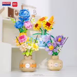 BALODY mini Blocks Kids Building Toys Rose Sunflower Flowers Vase Girls Women Gift Home Decor 21088 21089 21090 21091 - Image 3