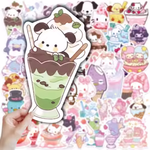 10pcs Cute Funny Sanrio Ice Cream Cinnamoroll Hello Kitty Graffiti Stickers Laptop Phone Suitcase Aesthetic Sticker Toys - Image 4