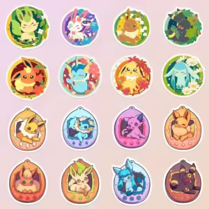 30pcs Cute Pokemon Eevee Stickers Anime Decals Decorative Stationery Phone Laptop Kawaii Cartoon Graffiti Sticker Toy Gift - Image 4
