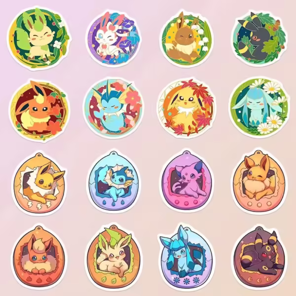 30pcs Cute Pokemon Eevee Stickers Anime Decals Decorative Stationery Phone Laptop Kawaii Cartoon Graffiti Sticker Toy Gift - Image 4