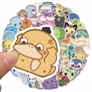50pcs Q Pokemon Sticker Pack Cute Anime Stickers Pet Elf Stickers Cute Laptop Skin Waterproof Phone Case DIY Stationery - Image 4