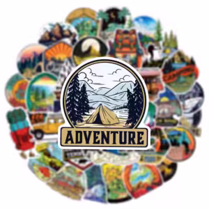 30pcs Outdoor Hiking Camping Stickers Cartoon Decal Skateboard Phone Laptop Car Luggage Bike Cool Waterproof Sticker - Image 4