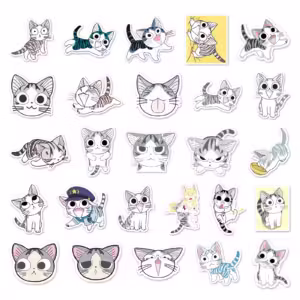50pc Cute Cat Series Cartoon Cute Graffiti Stickers Suitcase Laptop Guitar Skateboard Personalized Decoration Stickers - Image 4