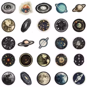 10pcs Vintage Astronomy Universe Planets Stickers Galaxy Moon Astrology Aesthetic Decals Laptop Luggage Skateboard Sticker - Image 4
