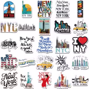 10Pcs cartoon New york sticker For Suitcase Skateboard Laptop Luggage Phone Car Styling DIY Decal Pegatina - Image 4