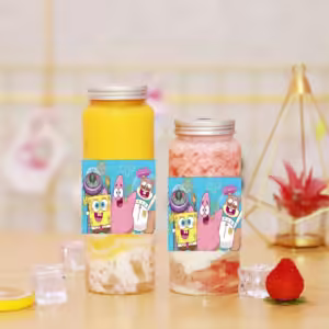 10PCS Sponge-Bob Stickers Water Bottle Label Party Decor Juice Cup Waterproof Sticker Kids DIY Gifts Party Favors Supplies - Image 4