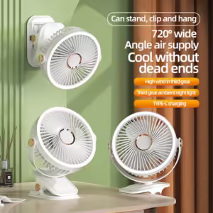 USB Rechargeable Foldable Fan Desktop Portable Air Circulator Wireless Ceiling Electric Fan With LED Light Clip-on Home Fan - Image 5