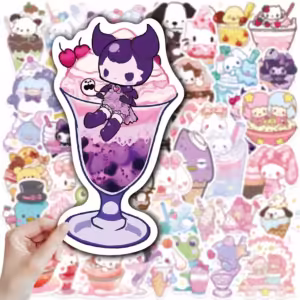 10pcs Cute Funny Sanrio Ice Cream Cinnamoroll Hello Kitty Graffiti Stickers Laptop Phone Suitcase Aesthetic Sticker Toys - Image 5