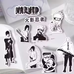10pcs Anime NARUTO Cartoon Stickers Cool Black and White Graffiti Sticker DIY Phone Skateboard Notebook Decal for Kids Toy - Image 5