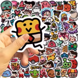 90Pcs Cute Mixed Anime Oldschool Stickers Kid Toys Skateboard Laptop Bike Car Phone Stationery Cartoon Stickers Children Gift - Image 5