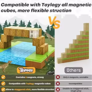 100pcs Magnetic Blocks-Build Mine Magnet World Set for Boys & Girls Age 3+, Sensory Toys for Toddlers Gifts Construction Toys - Image 5