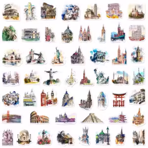 10pcs World Landmark Famous City Buildings Stickers Travel Beautiful Scenery Decal Laptop Phone Car Waterproof Sticker - Image 5