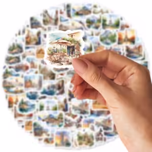 30pcs Journey Landscape Retro Theme Graffiti Stickers Decorated Water Glass Phone Case Laptop Flat Suitcase Classic Toy Decal - Image 5