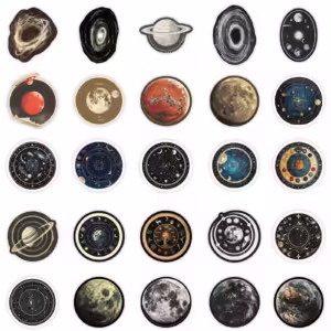 10pcs Vintage Astronomy Universe Planets Stickers Galaxy Moon Astrology Aesthetic Decals Laptop Luggage Skateboard Sticker - Image 5