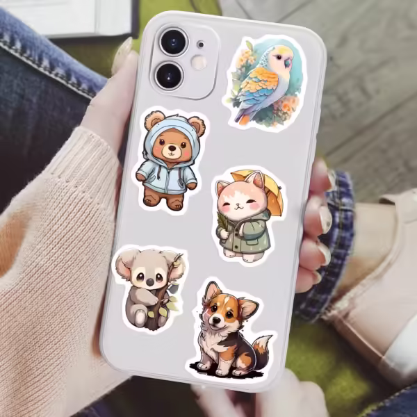 Kawaii Cute Animal Stickers Puppy Kitten Cow Owl Unicorn Hedgehog Children Cartoon Gift for DIY Laptop Phone Mug Waterproof - Image 5