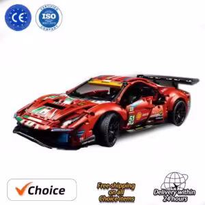 HOT The New 488 GTE F1 Race Performance Building Blocks Supercar Assembled Model Car Toy Building Blocks As A Gift for Children - Image 4